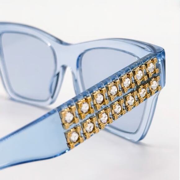 New! Givenchy Stylish Blue Sunglasses with crystals, GV40076I 84V, Authentic